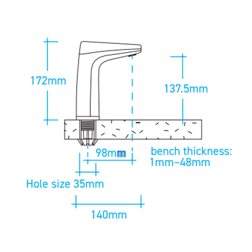 Billi B4000 Boiling & Ambient Tap with XT Touch Dispenser - Matte White