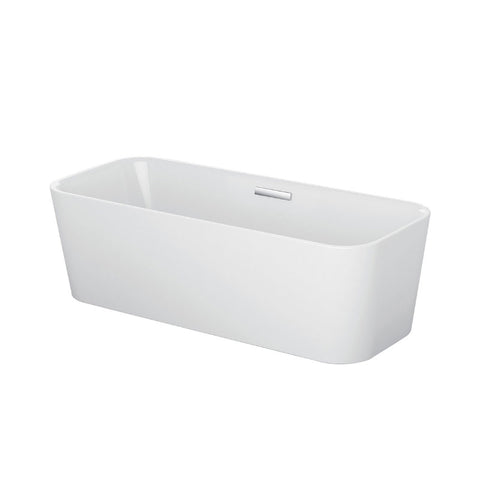 Bette BetteArt Silhouette 1800mm Glazed Titanium Steel Freestanding Bath With Overflow - Gloss White