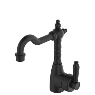 Fienza Elenaor Shepherds Crook Basin Mixer - Matte Black / Matte Black - 202103BL