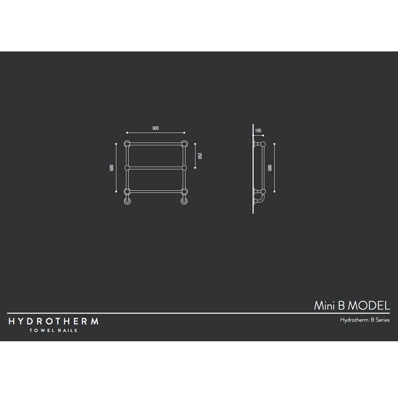 Hydrotherm B-Series Mini 600 Heated Towel Rail