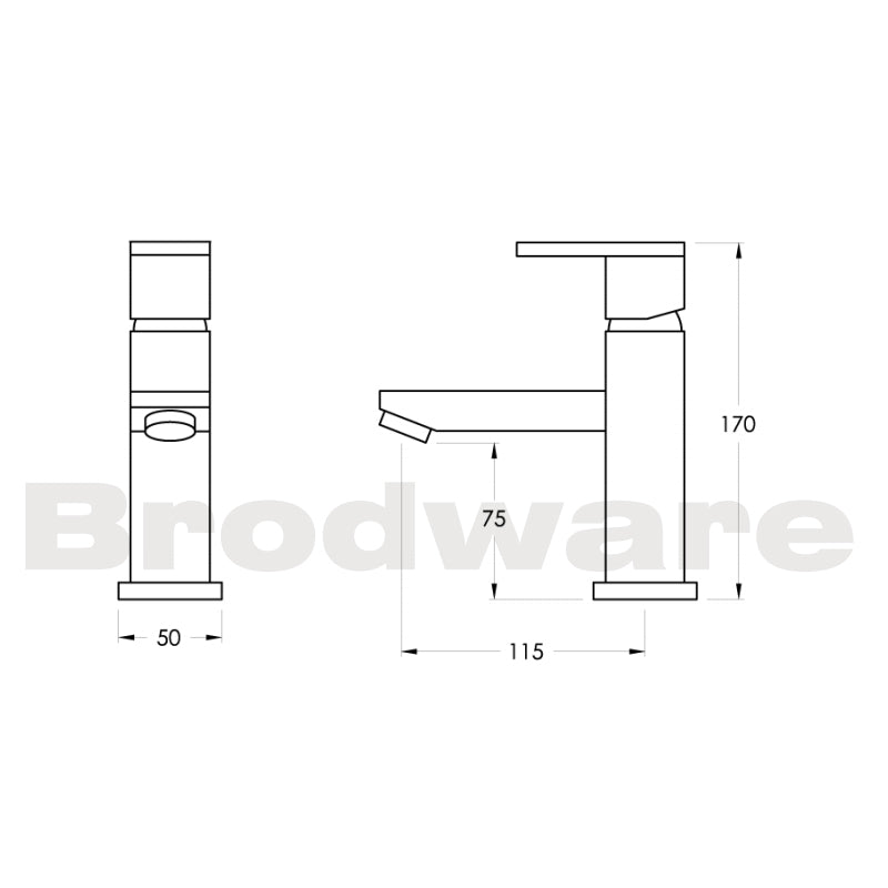 Brodware SQ75 Basin Mixer Specifications
