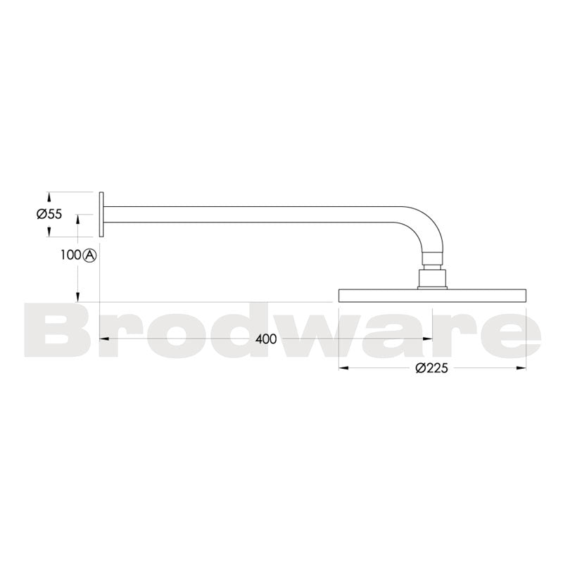 Brodware City Plus Shower Rose & Arm Chrome Specification