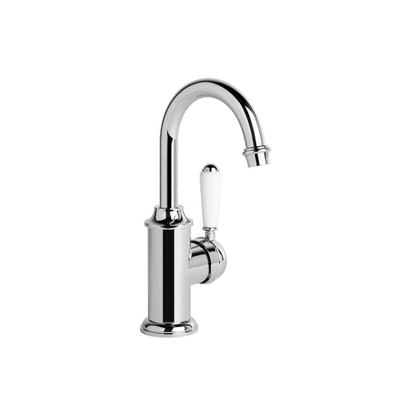 Brodware Neu England Basin Mixer Chrome - White Porcelain Lever 1.8003.00.4.01