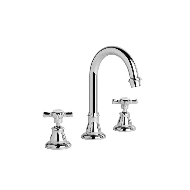 Brodware Neu England 3 Piece Basin Set Chrome - Cross Handles