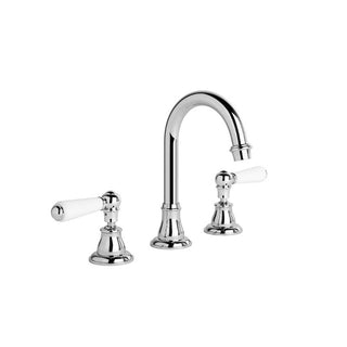 Brodware Neu England Basin Set Swivel Spout - White Porcelain Lever Chrome 1.8000.00.4.01