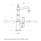 Brodware Winslow Basin Mixer Chrome - Metal Lever 1.8103.02.3.G1 Specification