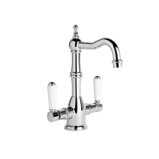 Brodware Winslow Basin Mixer Chrome - White Porcelain Lever 1.8104.02.4.G1