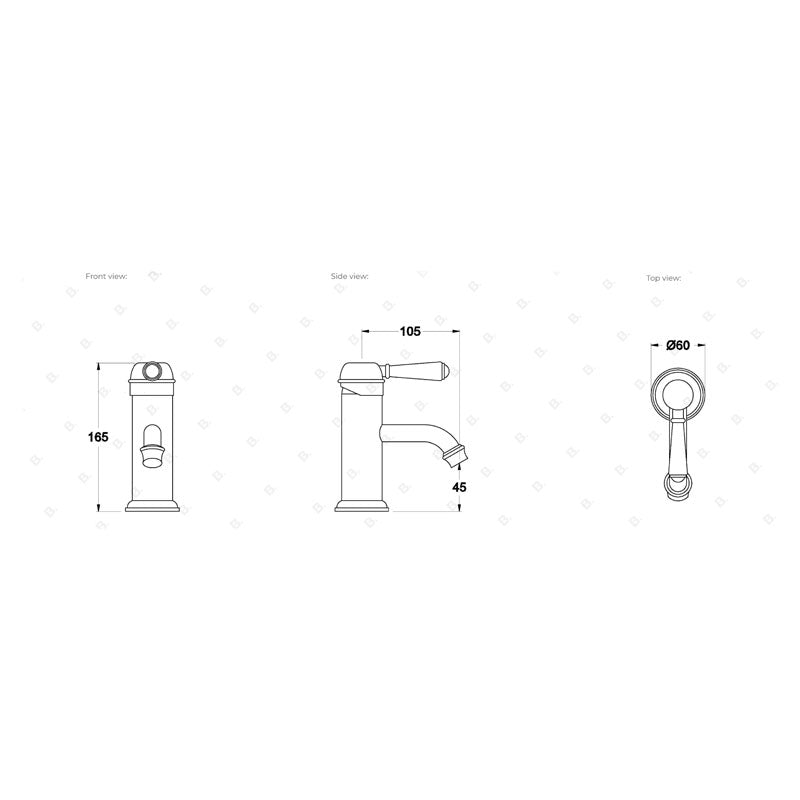 Brodware Winslow Basin Mixer Chrome - Metal Lever 1.8102.00.3.01 Specification