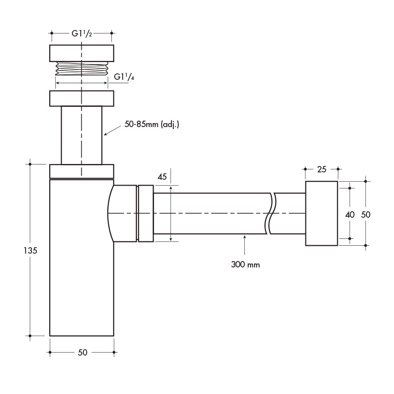 Studio Bagno Bottle Trap - Matte Black