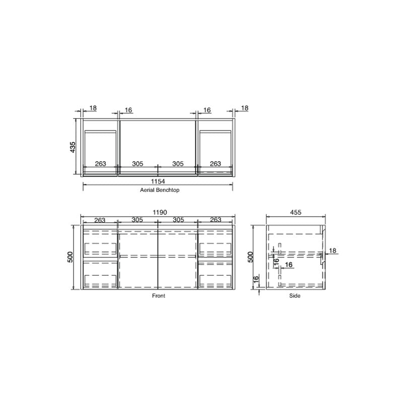Parisi Como 1200 Cabinet and Wash Basin specifications