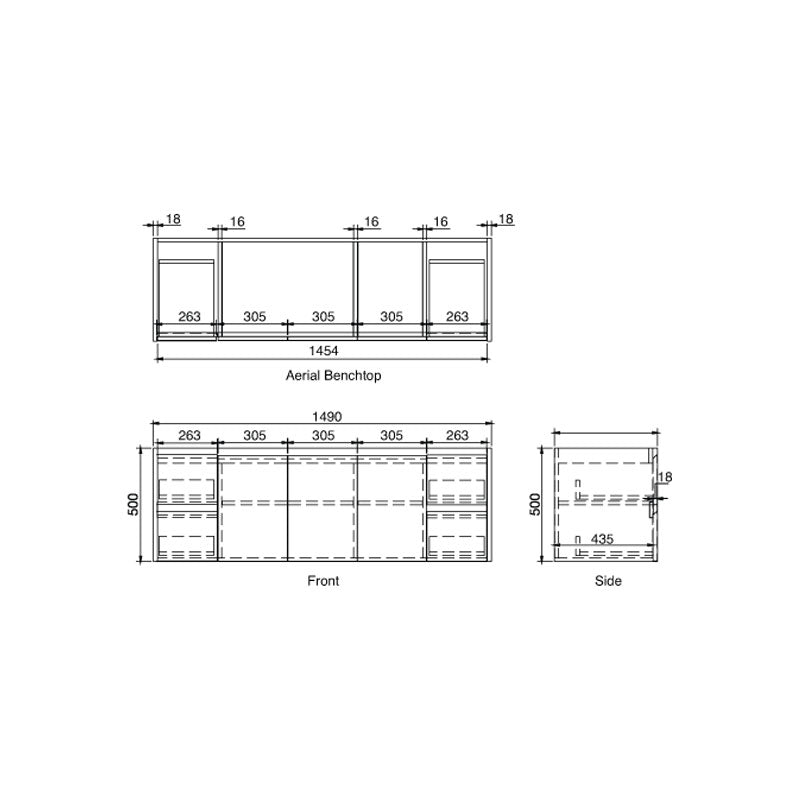 Parisi Como 1500 Cabinet and Wash Basin specifications