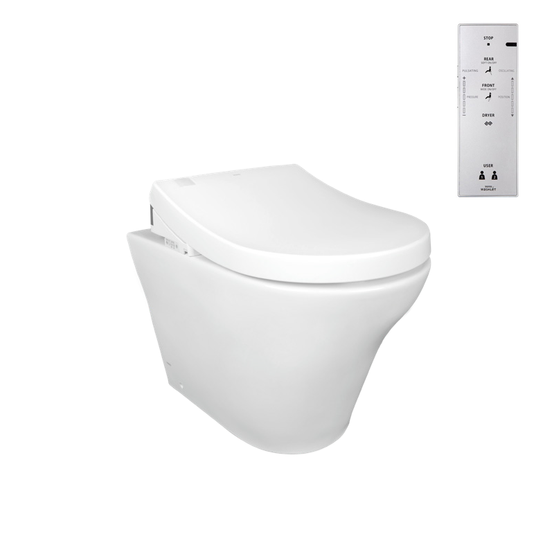 TOTO MH Wall Faced Toilet and Washlet w/Remote Control