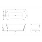 Turner Hastings Cambridge 174 TitanCast Bath - Satin Silk White Specification