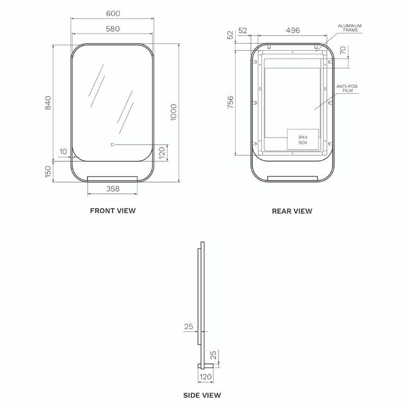 Cameo Progressive LED 600 Mirror Spec
