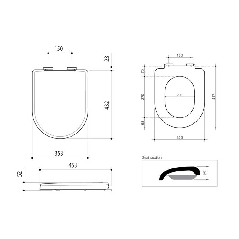 Caroma Arc Toilet Seat Specification