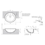Caroma Concorde 500 Semi Recessed Basin Specification
