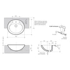 Caroma Concorde 500 Semi Recessed Basin Specification