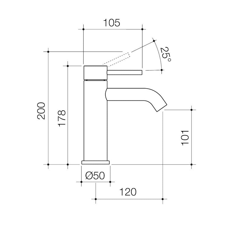 Caroma Liano II Basin Mixer Specification