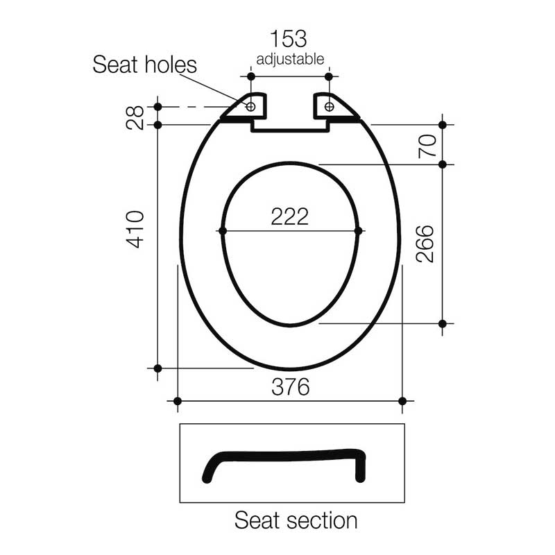 Caroma Standard Seat Specification