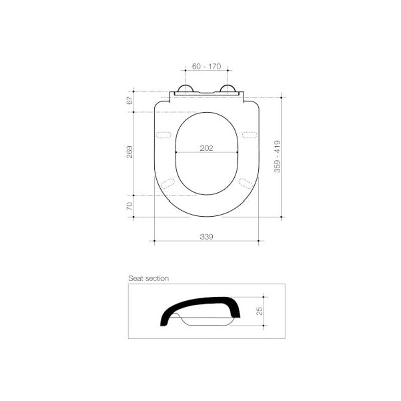 Caroma Urbane Compact Soft Close Seat Specification