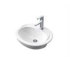 Caroma Concorde 500 Semi Recessed Basin - 1 Tap Hole - Gloss White - 654210W