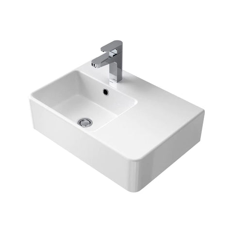 Caroma Cube Extension Basin - Right Hand Shelf - Gloss White