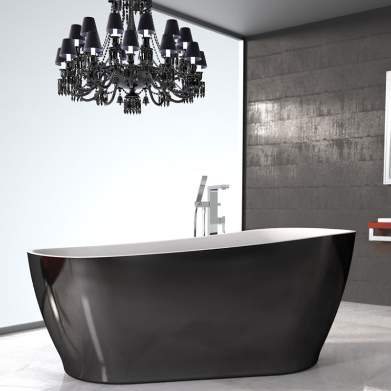 Caroma Noir Freestanding Black/White Bath