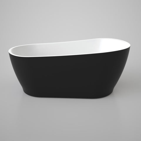 Caroma Noir 1700mm Freestanding Bath No Overflow - Black & White