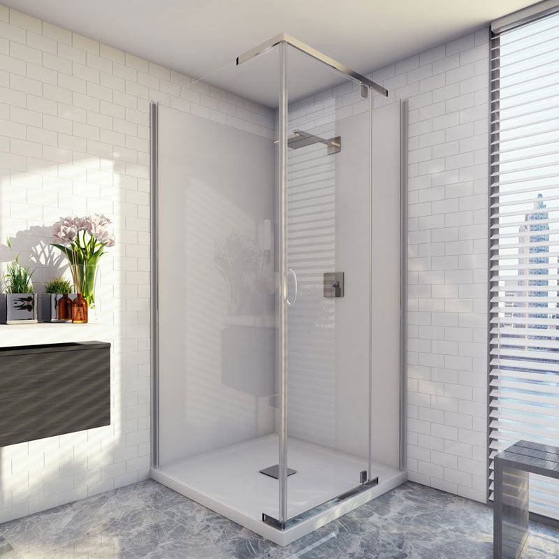 Decina Cascade 900 Square/Semi-Frameless Pivot Shower System - Centre Waste