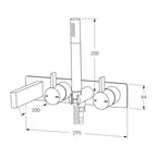 Sussex Calibre Bath Mixer System 200mm Chrome Specification
