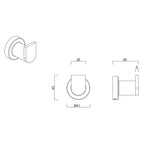 Gareth Ashton Premium Robe Hook - Brushed Nickel Specification