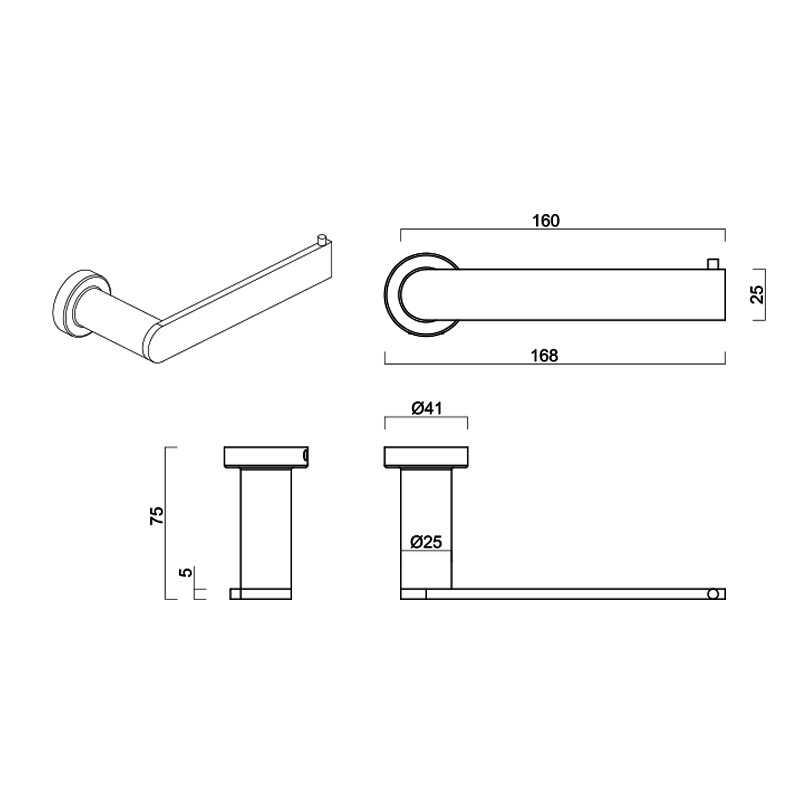 Gareth Ashton Premium Toilet Roll Holder - Black