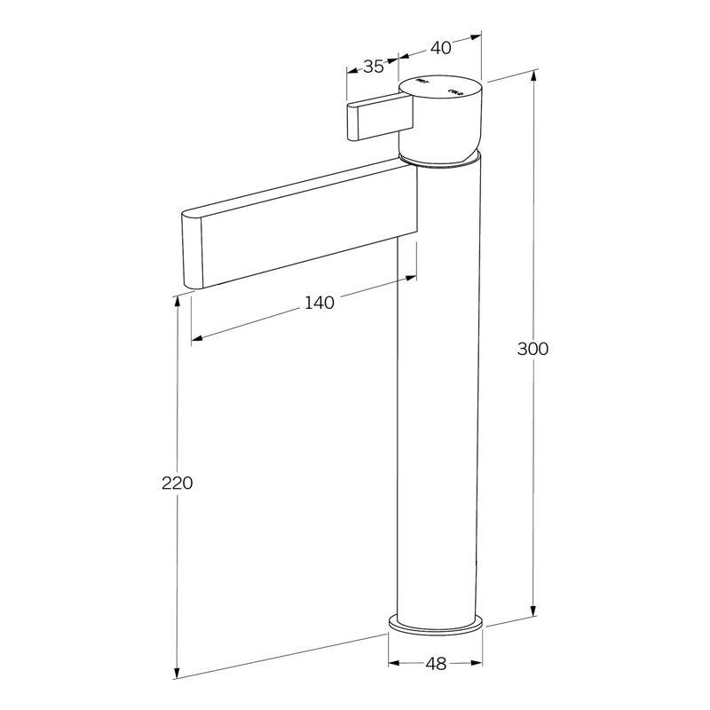 Sussex Calibre Extended Basin Mixer Specification