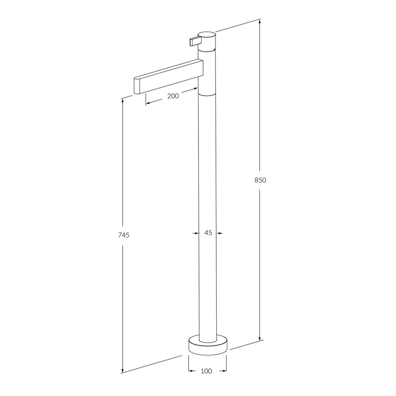 Sussex Calibre Floormount Mixer Straight Chrome Specification