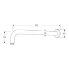 Sussex Calibre Horizontal Shower Arm Chrome Specification