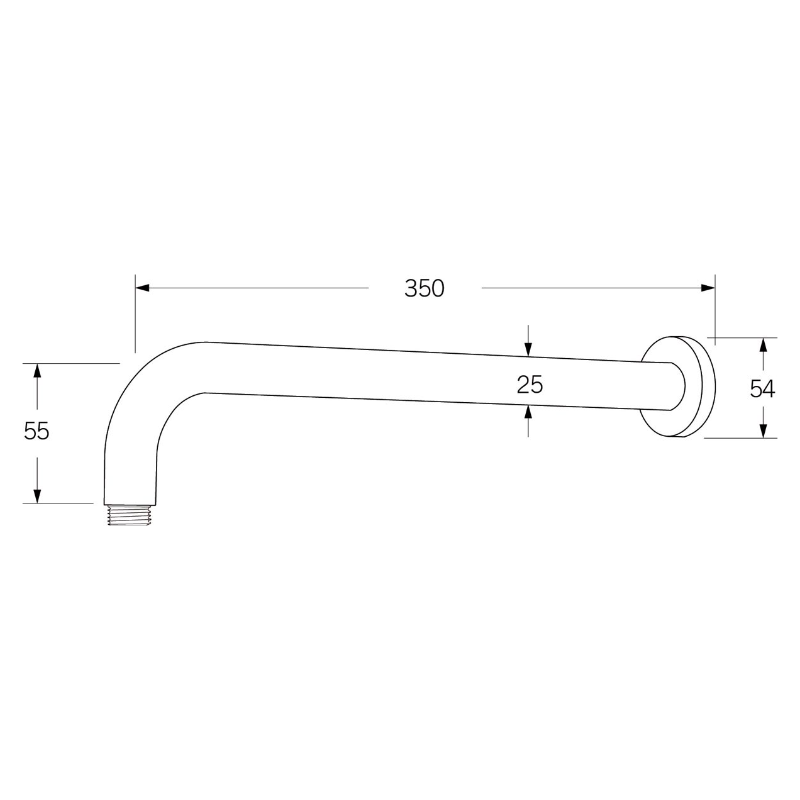 Sussex CALIBRE Horizontal Shower Arm - Brushed Nickel