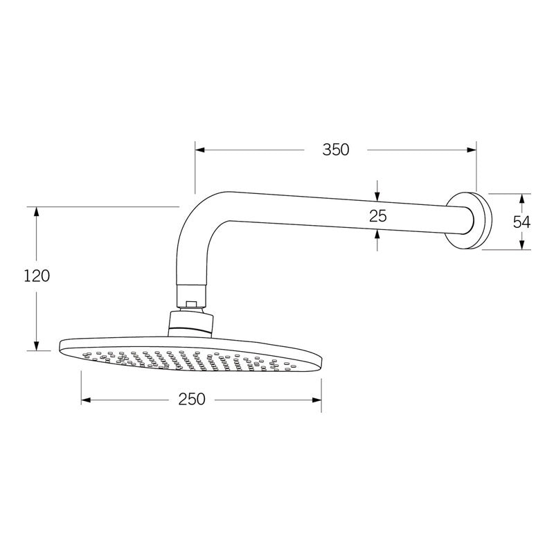 Sussex Calibre Horizontal Shower Chrome Specification