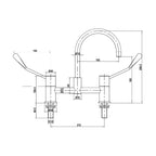 Gentec Bench Mounted Mixing Set 150mm Lever Handles Specification