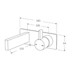 Sussex Calibre Wall Bath Mixer 150mm Chrome Specification
