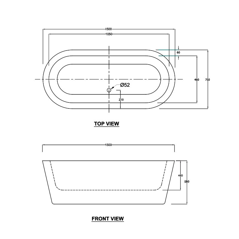 Decina Cool 1500 Freestanding Bath