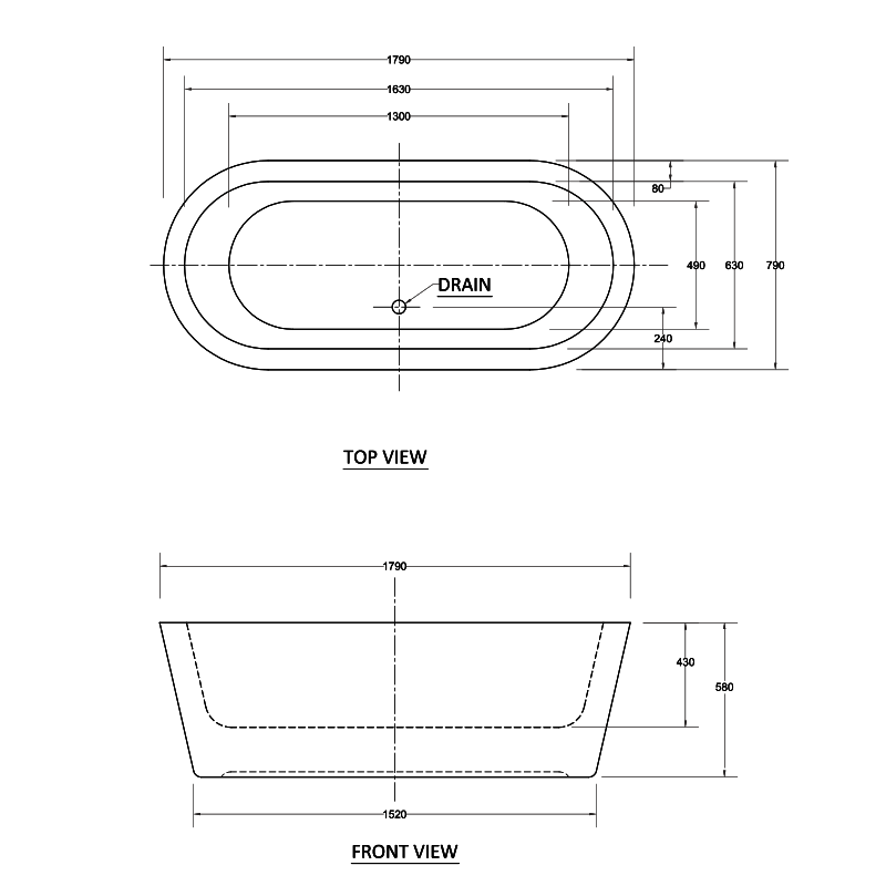 Decina Cool 1790 Freestanding Bath