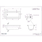 Decina Cortez Built In Bath 1670mm specifications