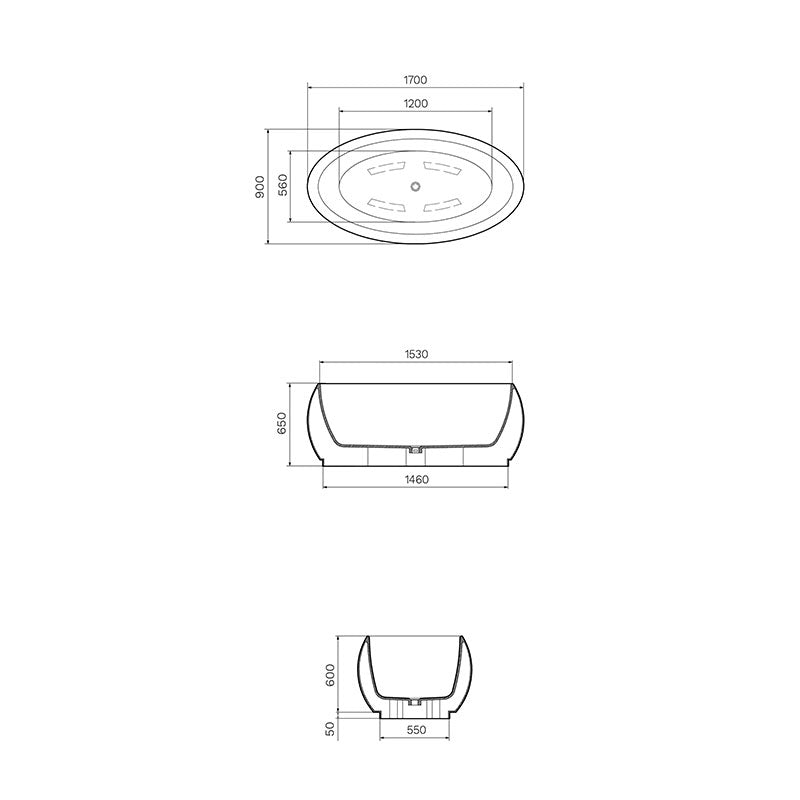 Parisi Senso Freestanding Bath Specifications