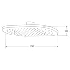 Sussex Calibre Shower Head Oval 250mm Chrome Specification