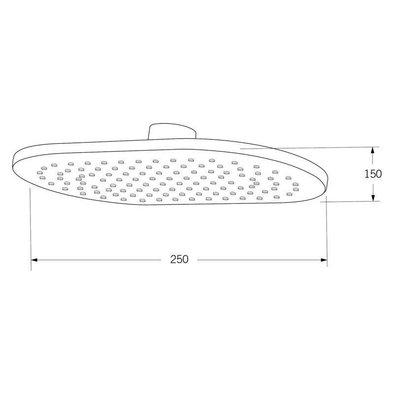 Sussex Calibre Shower Head Oval 250mm Chrome Specification
