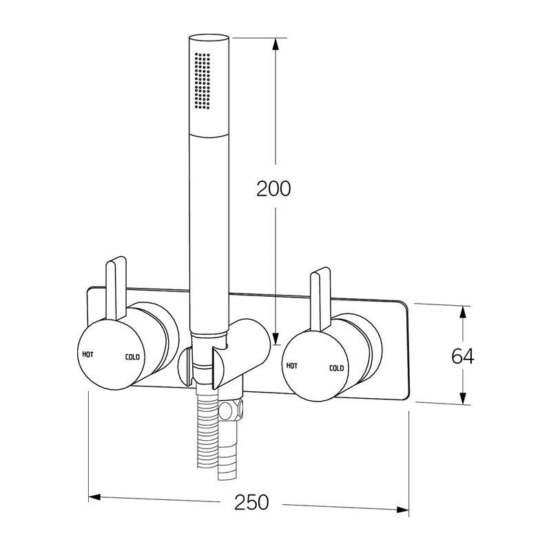 Sussex Calibre Shower Mixer System Chrome Specification