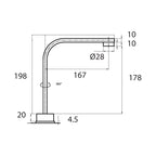Parisi Curva Hob Mixer & Swivel Spout - Chrome - CU.06-2HS