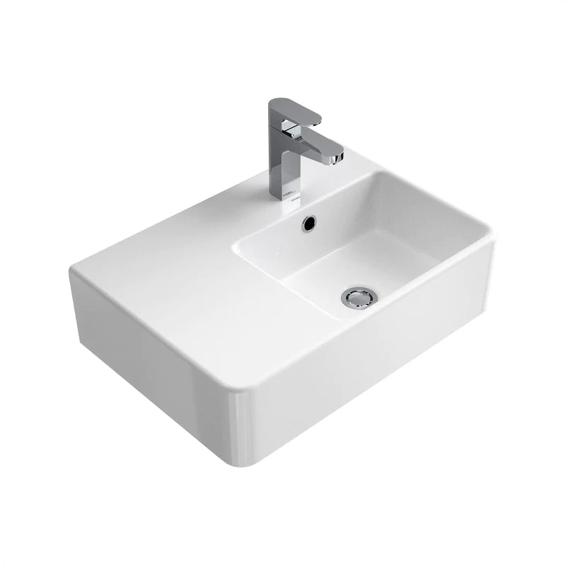 Caroma Cube Extension Basin - Right Hand Shelf - Gloss White