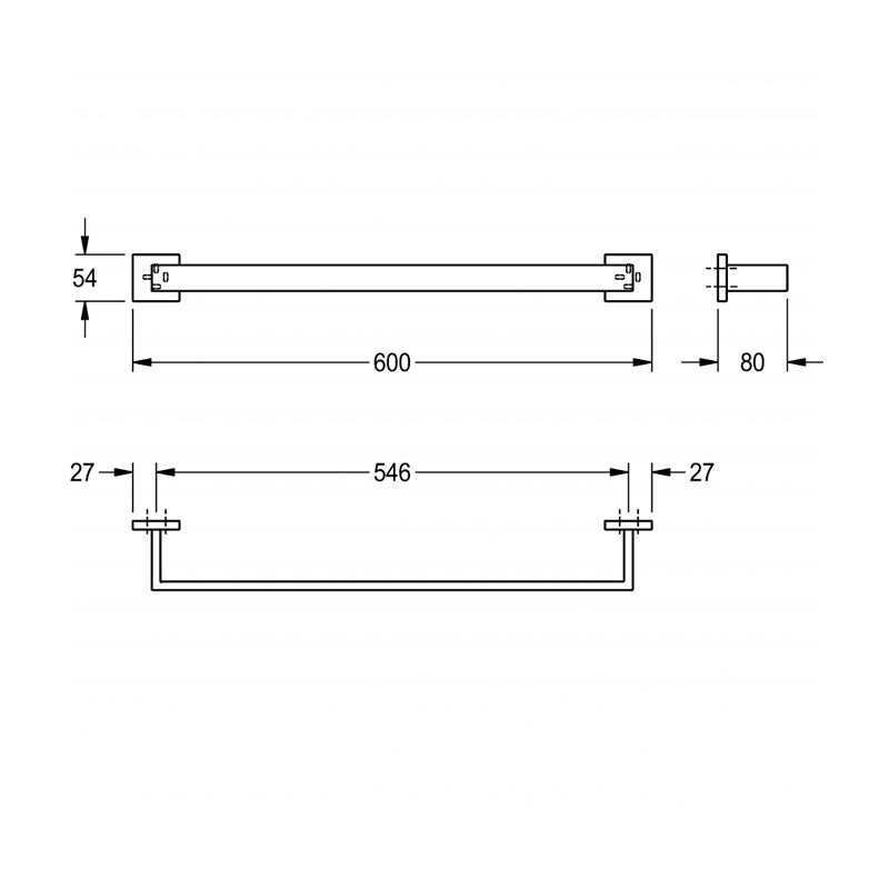 Franke Cubus SIngle Towel Rail Specification