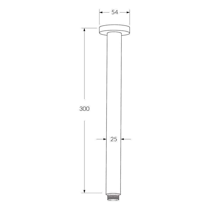 Sussex Calibre Vertical Shower Arm 300mm Specification